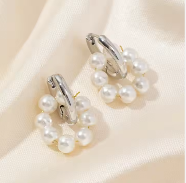 Perlenohrringe für Damen ⎜ Kreisförmiges Design mit Vintage-Charme für elegante und individuelle Outfits