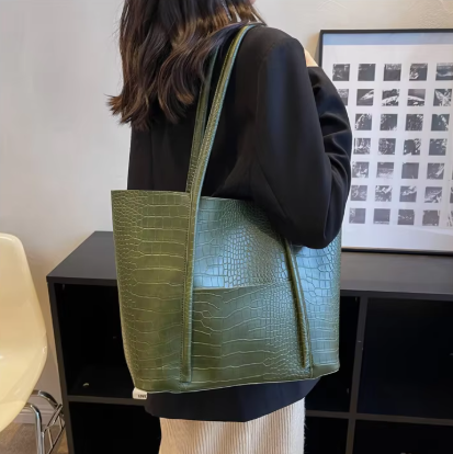 Große Tragetasche für Damen ⎜ Elegante Schultertasche mit Strukturprägung und viel Platz für Unterwegs