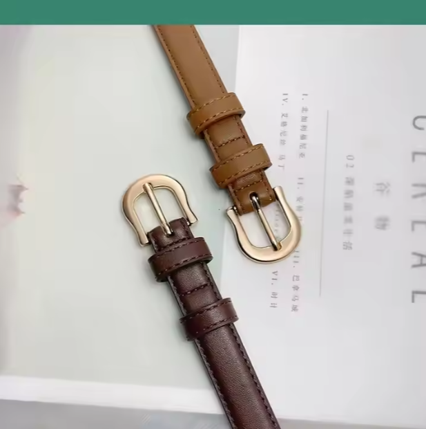 Schlanker Damen-Gürtel mit Schnalle ⎜ Verstellbares Modell für Jeans, Kleider und Alltagslooks