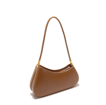 Klassische Schultertasche für Damen ⎜ Minimalistische Unterarmtasche mit edlen Metallakzenten