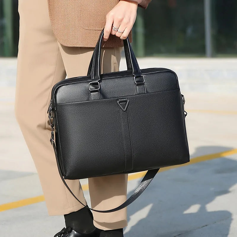 Große Laptoptasche für Herren ⎜ Wasserfeste Business-Tasche mit Schulterriemen für Reisen und Alltag