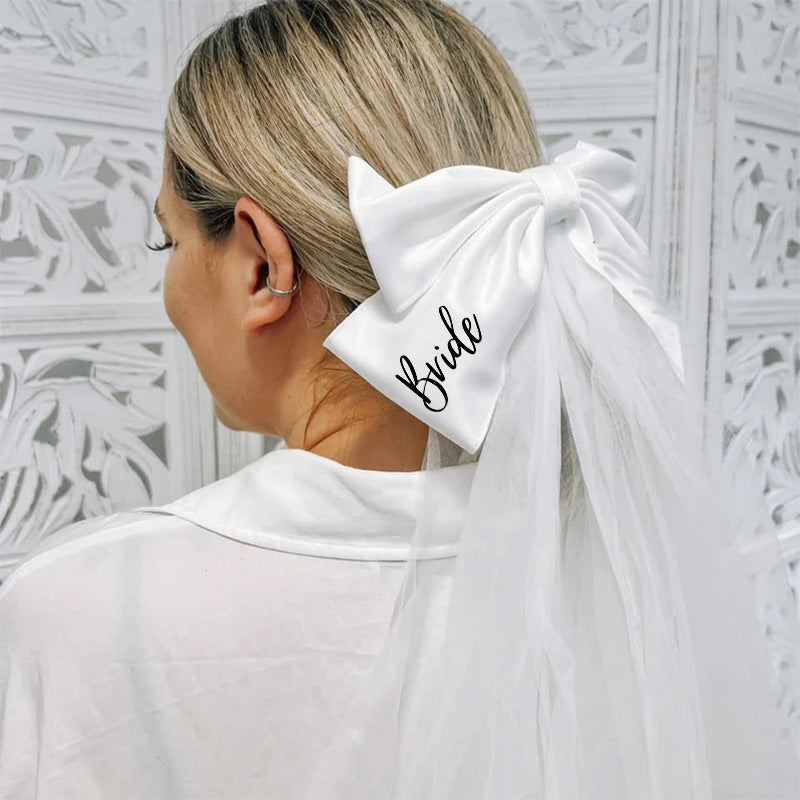 Haarschleife mit Schleier ⎜ Elegante Haarspange für festliche Anlässe