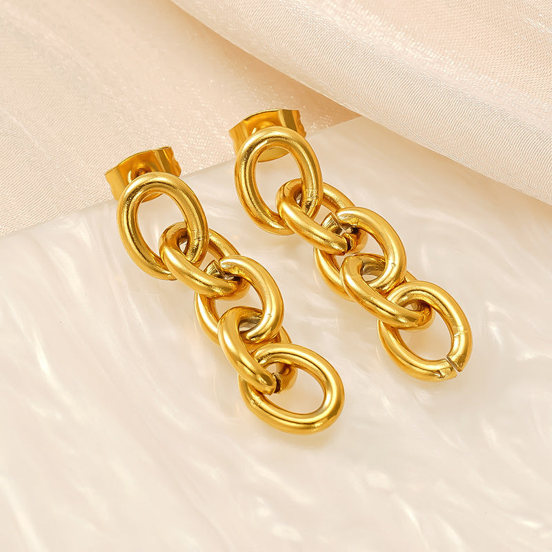 Goldfarbene Hängeohrringe ⎜ Filigranes Design für moderne Akzente mit Statement-Charakter