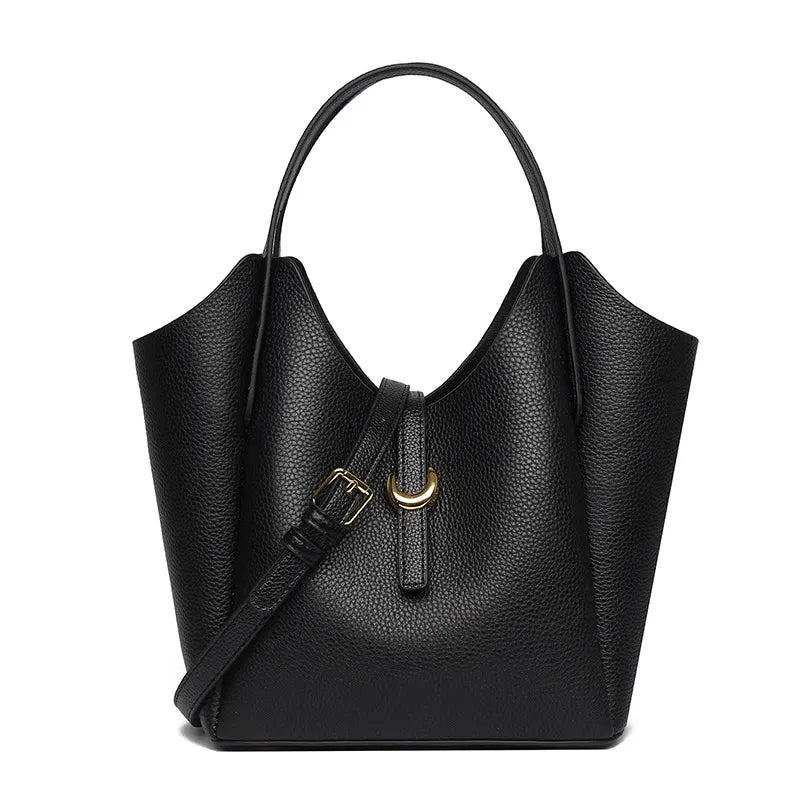 Henkeltasche für Damen aus Lederoptik ⎜ Geräumige Umhängetasche mit Tragegriff für elegante Alltagslooks