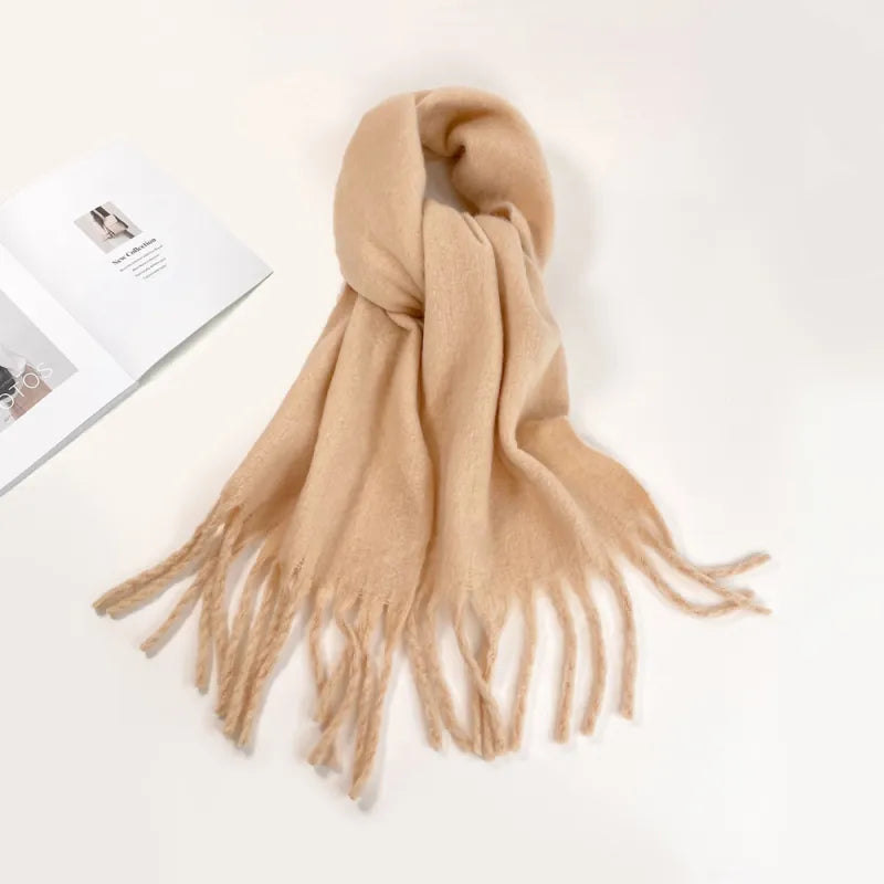 Schal für Damen und Herren⎜ Flauschiger Unischal mit Fransen für Eleganz und Wärme