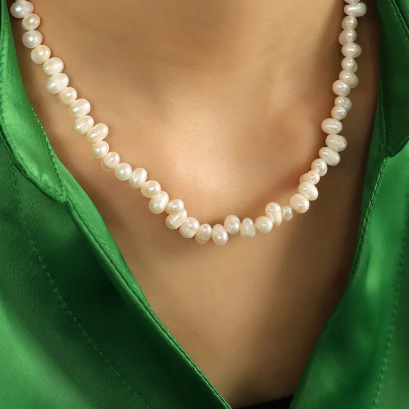 Perlenkette für Damen ⎜ Zeitloses Vintage-Design aus natürlichen Perlen für elegante Alltagslooks
