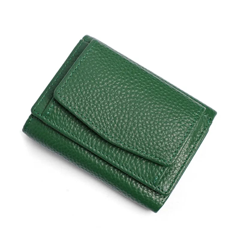 Kompakte Damen Geldbörse mit Druckknopf ⎜ Weiche Brieftasche in kräftigen Farben für Karten und Münzen