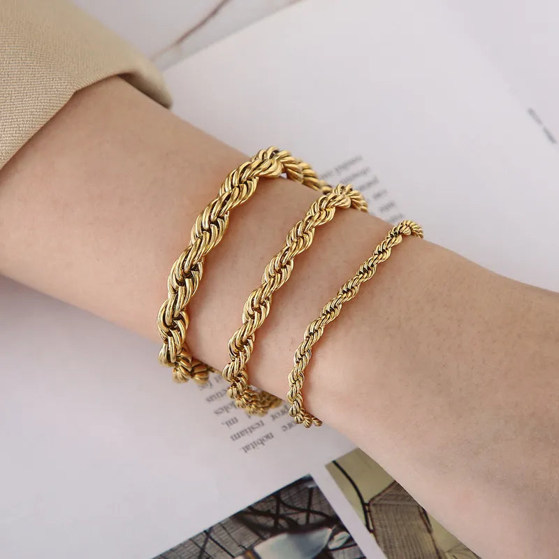 Kordelarmband für Herren ⎜ Robuste Gliederkette in Goldoptik mit japanischem Verschluss für markante Styles
