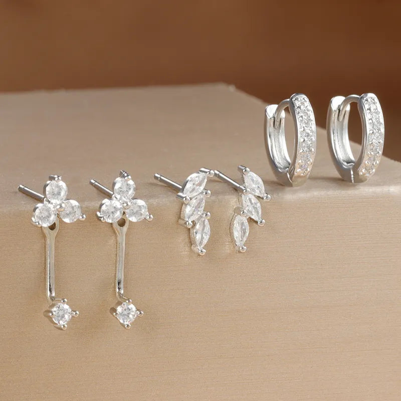 Ohrring-Set für Damen ⎜ Vergoldetes Schmuckset mit Kristallen für vielseitige und elegante Kombinationen