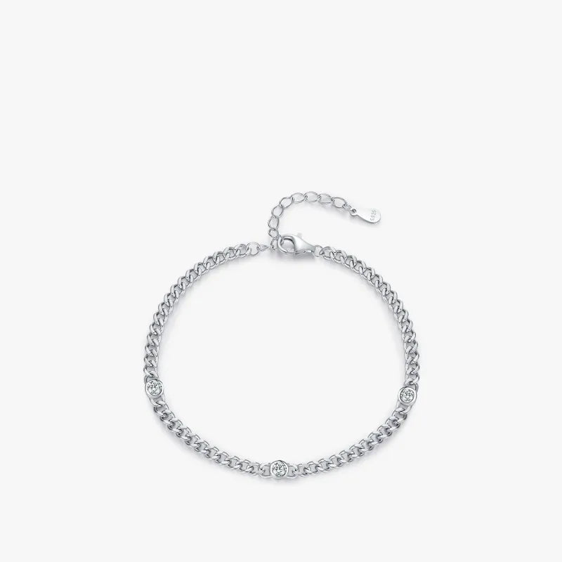 Damenarmband in Silberoptik ⎜ Klassisches Design mit Zirkonia für moderne und festliche Looks (925 Silber)