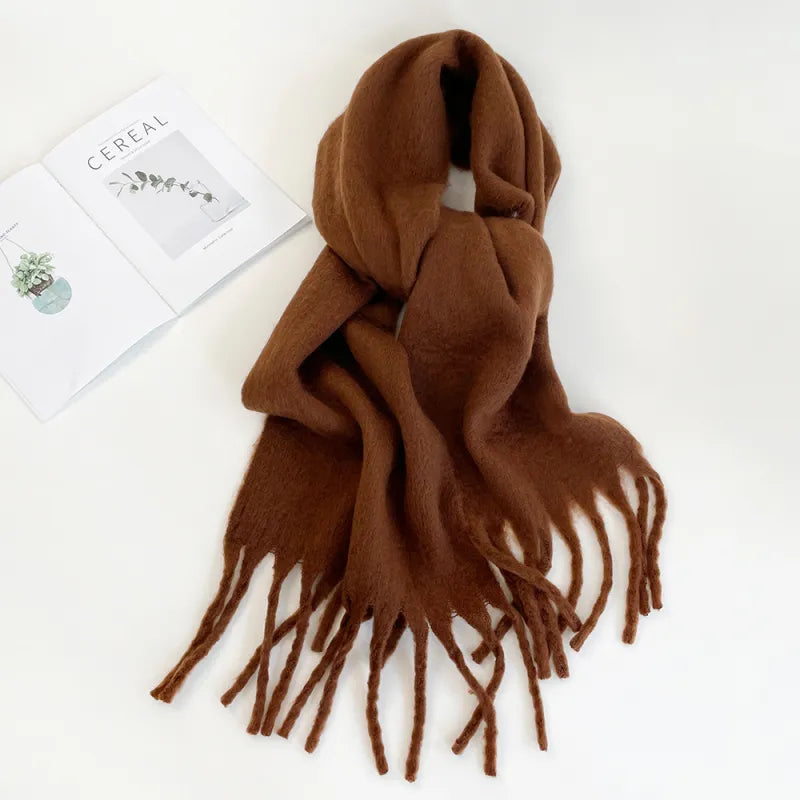 Schal für Damen und Herren⎜ Flauschiger Unischal mit Fransen für Eleganz und Wärme