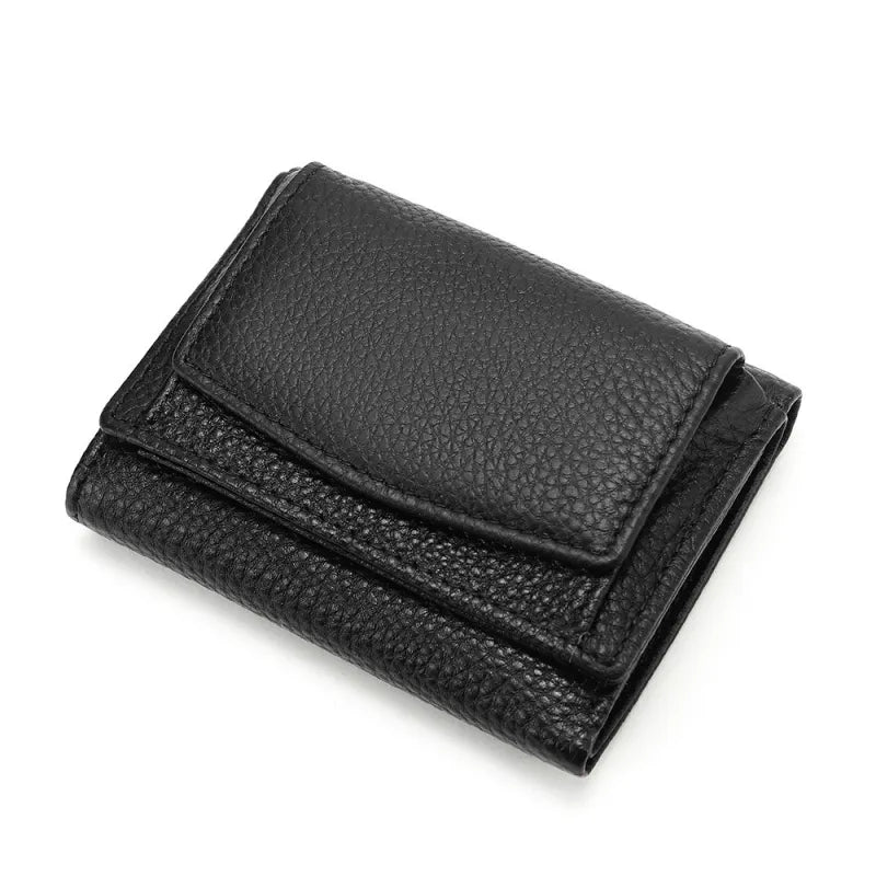 Kompakte Damen Geldbörse mit Druckknopf ⎜ Weiche Brieftasche in kräftigen Farben für Karten und Münzen