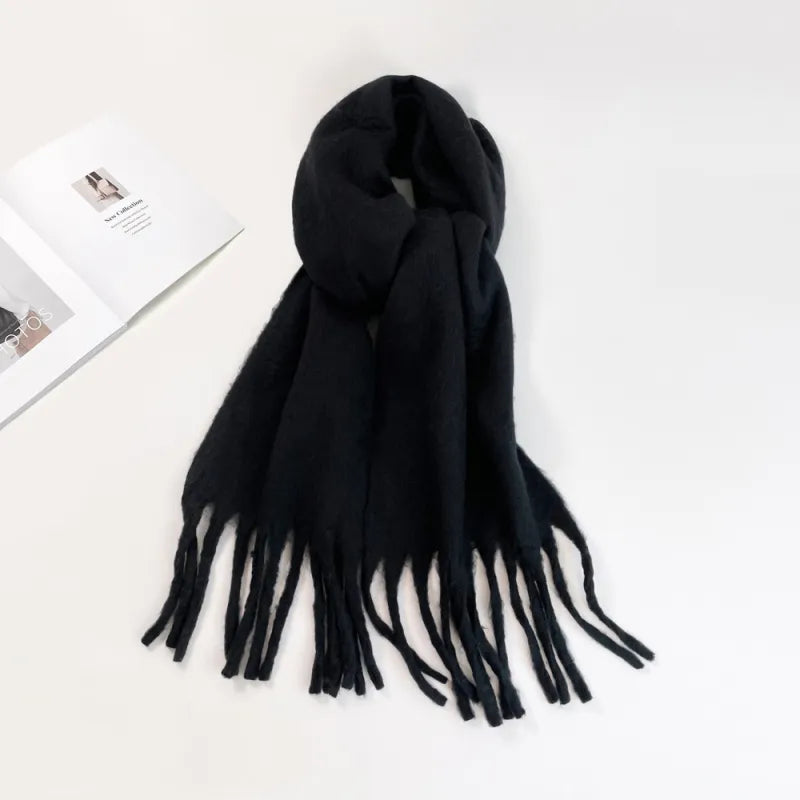 Schal für Damen und Herren⎜ Flauschiger Unischal mit Fransen für Eleganz und Wärme