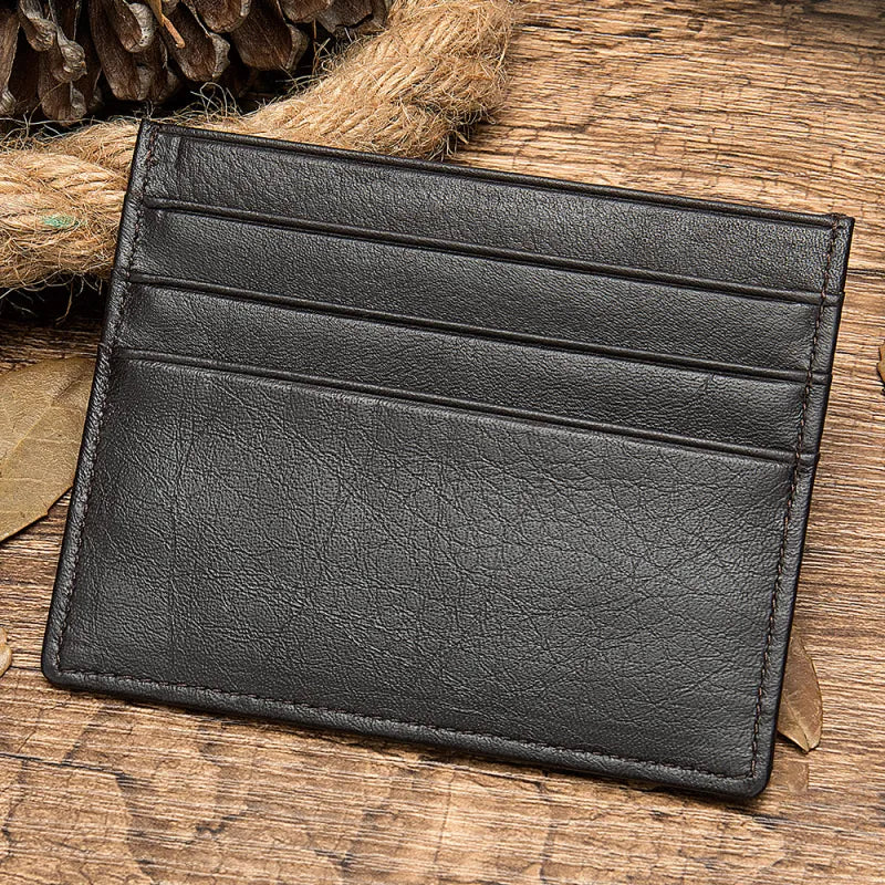Schlankes RFID-Kartenetui aus Leder ⎜ Minimalistisches Design mit 6 Kartensteckplätzen