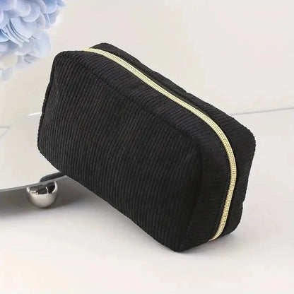 Kosmetiktasche aus Cord für unterwegs ⎜ Reißfeste Schminktasche mit weichem Stoff für Reiseartikel