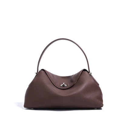 Elegante Schultertasche für Damen ⎜ Stilvolle Handtasche aus Leder mit kurzem Henkel für Alltag und Events