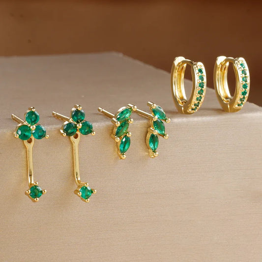 Ohrring-Set für Damen ⎜ Vergoldetes Schmuckset mit Kristallen für vielseitige und elegante Kombinationen