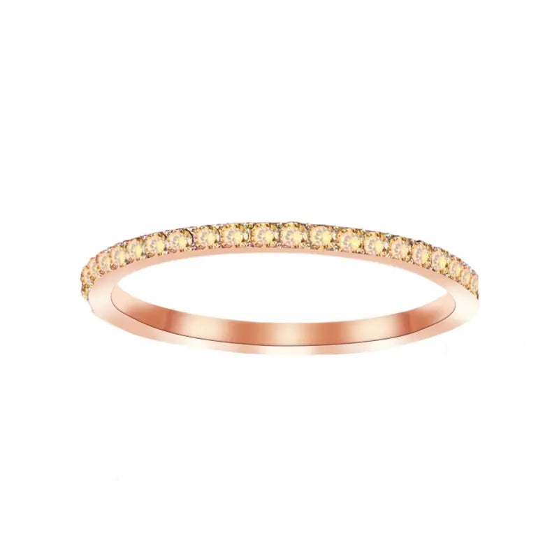 Schlichter Ring in Goldoptik ⎜ Schlichter Ring mit funkelnden Zirkonia für elegante Alltags- und Business-Looks