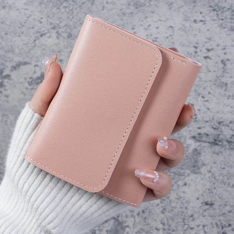 Damen Geldbörse mit Magnetverschluss ⎜ Schlichte Brieftasche mit Fächern für Karten und Scheine