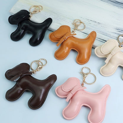 Hund Anhänger aus Kunstleder ⎜ Stilvoller Taschenanhänger mit Karabiner für die Handtasche