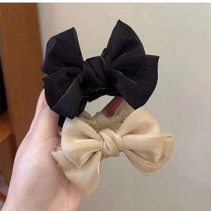 Haarspange mit Schleife für Damen ⎜ Eleganter Dutt-Clip für romantische Zopf- und Hochsteckfrisuren