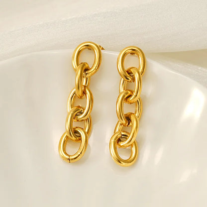 Goldfarbene Hängeohrringe ⎜ Filigranes Design für moderne Akzente mit Statement-Charakter