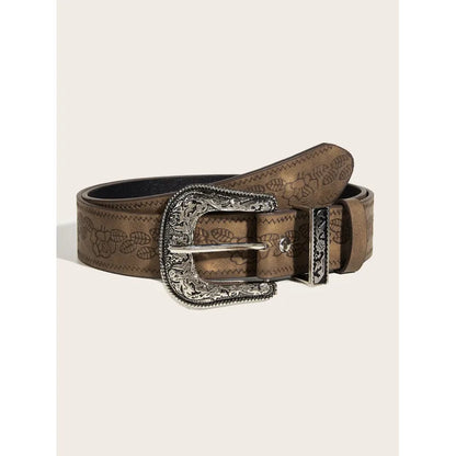 Unisex-Gürtel mit Westernprägung ⎜ Statement-Modell mit Metallschnalle für Jeans und Freizeit