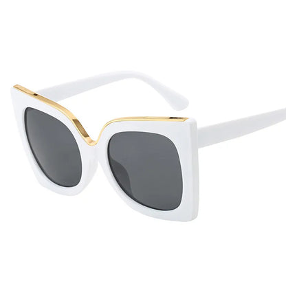 Modische Sonnenbrille für Damen ⎜ Markantes Design mit breitem Rahmen für stilvolle Auftritte