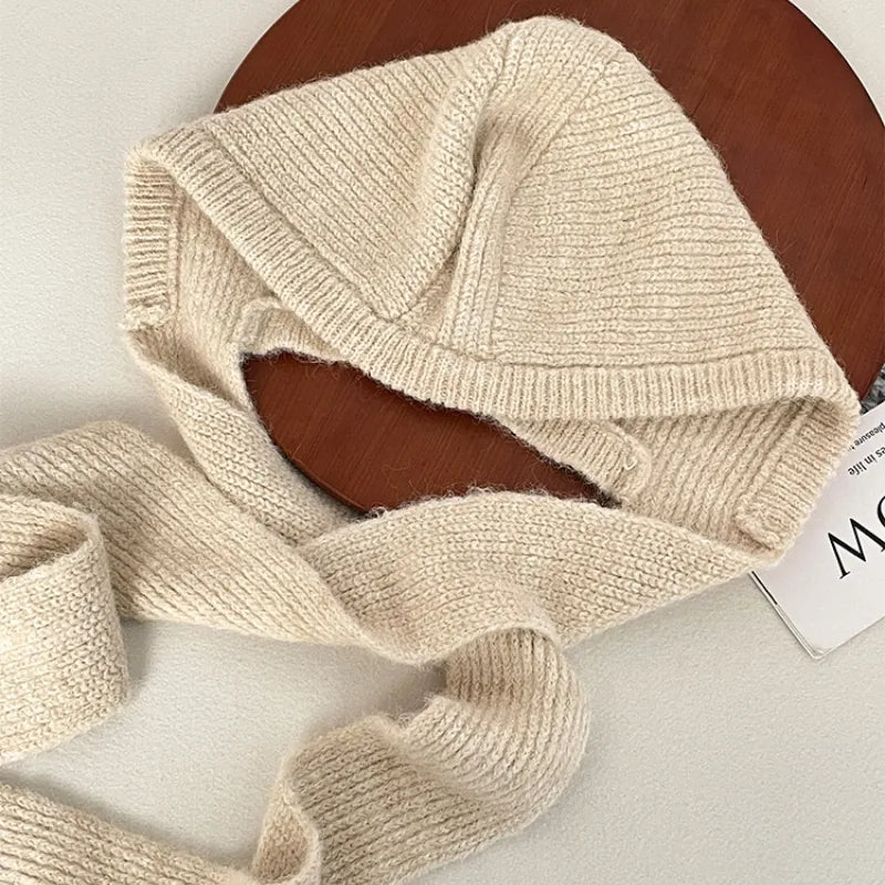 Winter-Kapuzenmütze mit Schal ⎜ Modernes Modell für stilvolle Kälte-Looks