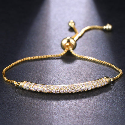Damenarmband mit Zirkonia-Besatz ⎜ Funkelndes Design mit Zugverschluss für elegante Momente