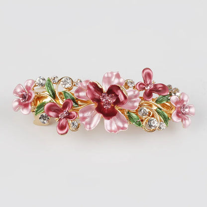 Haarspange mit Blumen und Kristallen ⎜ Elegantes Haarschmuck-Accessoire für festliche und romantische Looks