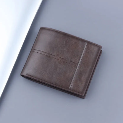Herrenbörse mit Münzfach und Kartenfächern ⎜ Kompaktes Leder-Portemonnaie mit RFID-Abschirmung