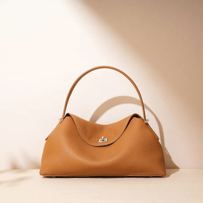 Elegante Schultertasche für Damen ⎜ Stilvolle Handtasche aus Leder mit kurzem Henkel für Alltag und Events