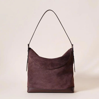 Vintage Umhängetasche für Damen ⎜ Große Wildledertasche mit Retro-Charme und verstellbarem Riemen