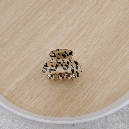 Mittlere Haarspange mit Leopardenmuster ⎜ Stabile Haarklammer für halboffene Frisuren und hohe Zöpfe