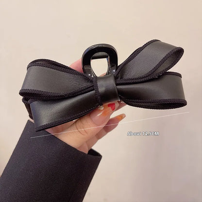 Haarklammer mit Schleife für Damen ⎜ Eleganter Claw Clip im French-Stil für stilvolle Frisuren im Alltag