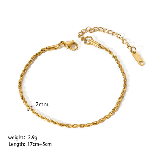 Vergoldetes Armband-Set aus Edelstahl ⎜ Schlanke Formgebung für langlebige Looks mit Stil