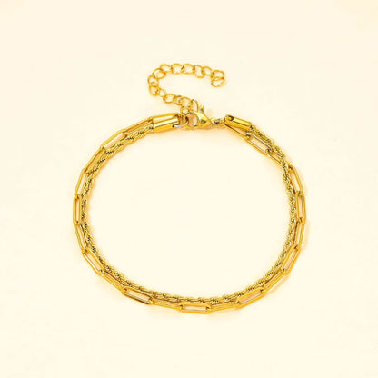 Elegantes Titanarmband für Damen ⎜ Zweireihige Gliederkette im schlichten, modernen Look