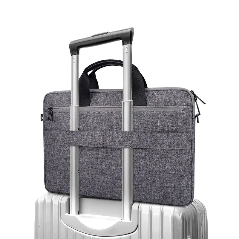 Laptop Schultertasche für Damen und Herren ⎜ Leichte Notebooktasche mit Vordertasche für Zubehör