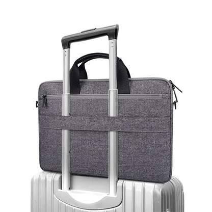 Laptop Schultertasche für Damen und Herren ⎜ Leichte Notebooktasche mit Vordertasche für Zubehör