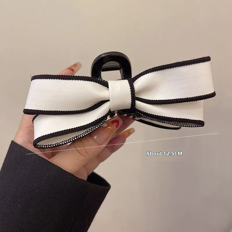 Haarklammer mit Schleife für Damen ⎜ Eleganter Claw Clip im French-Stil für stilvolle Frisuren im Alltag