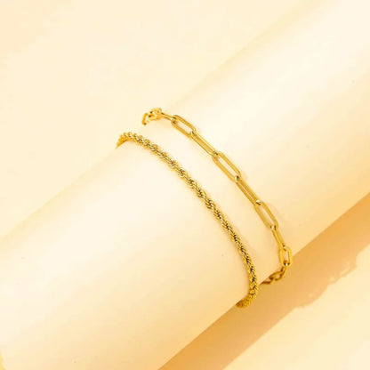 Elegantes Titanarmband für Damen ⎜ Zweireihige Gliederkette im schlichten, modernen Look