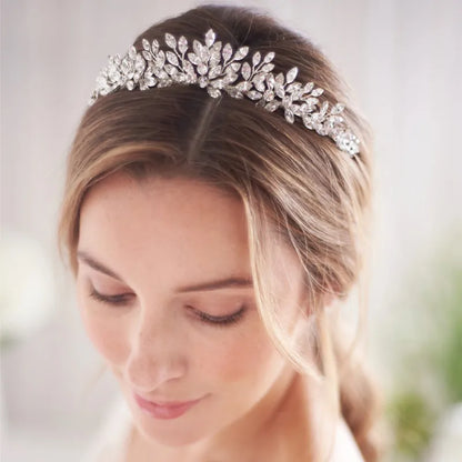 Brautkrone mit Strasssteinen für Damen ⎜ Edler Kopfschmuck für Hochzeit, Ball und festliche Anlässe