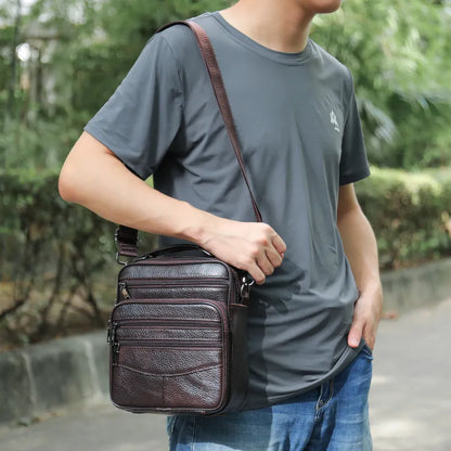 Herren-Schultertasche mit Muster ⎜ Stilvolles Karodesign für Alltag und modische Freizeitlooks