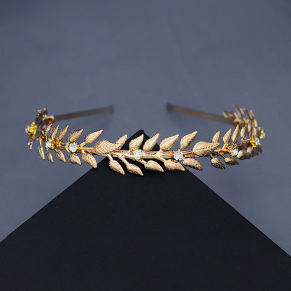 Goldener Haarreif im Vintage-Stil für Damen ⎜ Eleganter Kopfschmuck mit Blättermotiv für festliche Anlässe