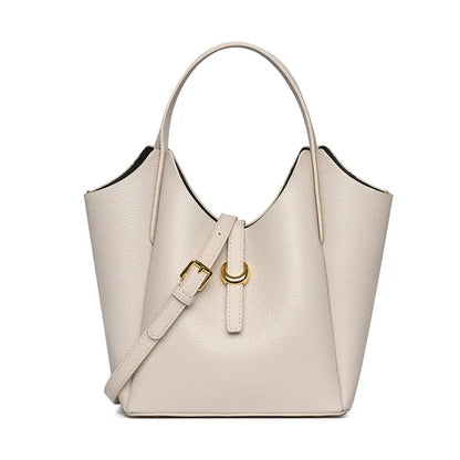 Henkeltasche für Damen aus Lederoptik ⎜ Geräumige Umhängetasche mit Tragegriff für elegante Alltagslooks