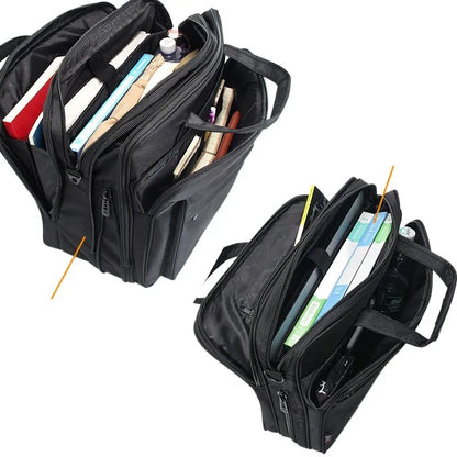 Business Laptoptasche für Herren ⎜ Geräumige Aktentasche mit Schultergurt und Reißverschlusstaschen