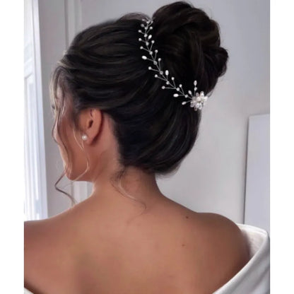 Schmuck Haarteil mit Perlen und Kristallen ⎜ Handgefertigter Haarschmuck für elegante Hochsteckfrisuren