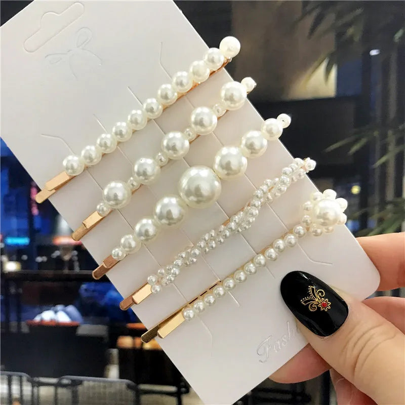 Perlen Haarspangen Set für Damen ⎜ Handgefertigte Clips im Retro-Stil für elegante und festliche Frisuren