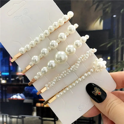 Perlen Haarspangen Set für Damen ⎜ Handgefertigte Clips im Retro-Stil für elegante und festliche Frisuren